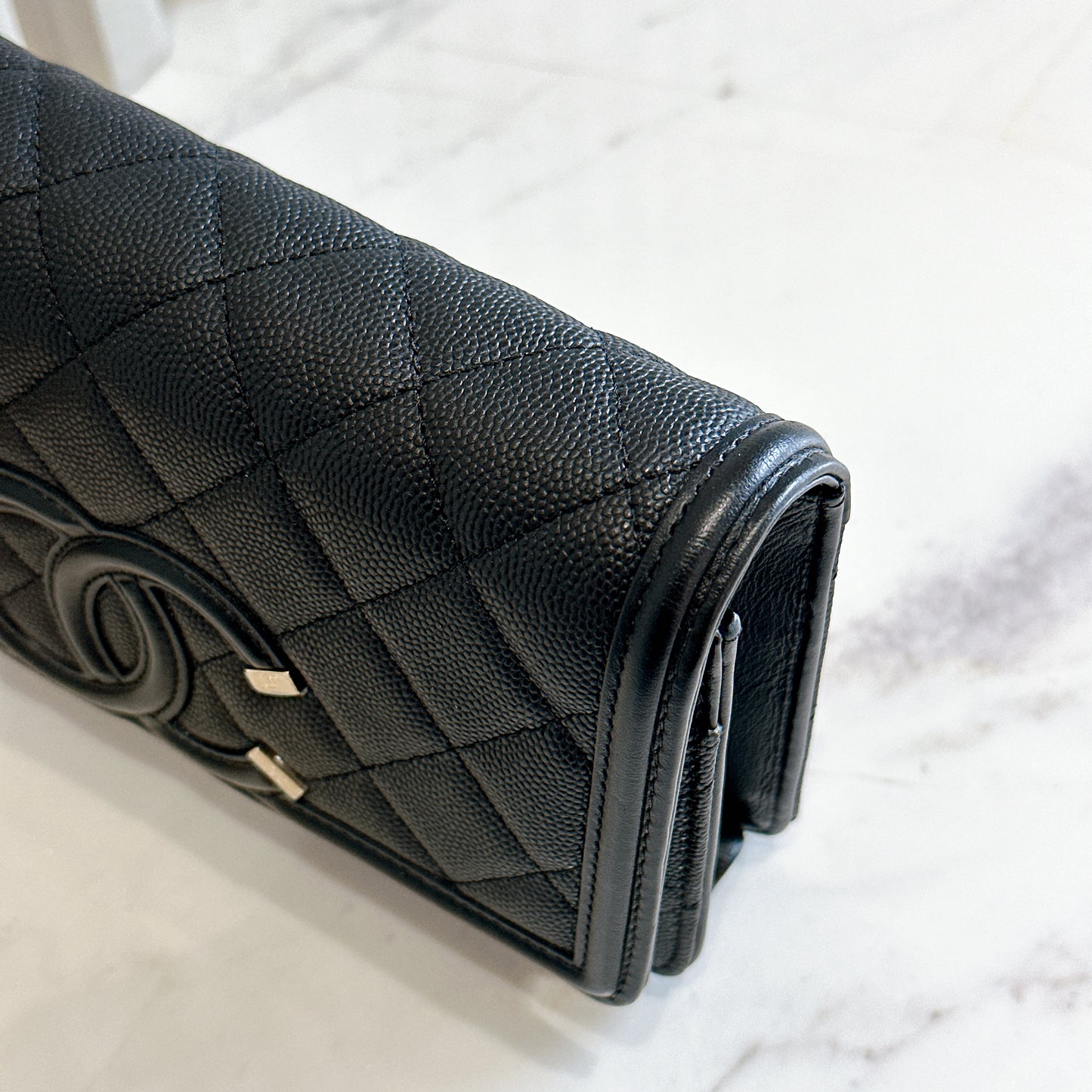 Chanel Filigree Chain Wallet in Black
