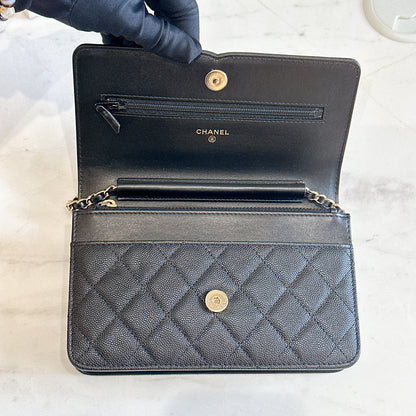 Chanel Filigree Chain Wallet in Black