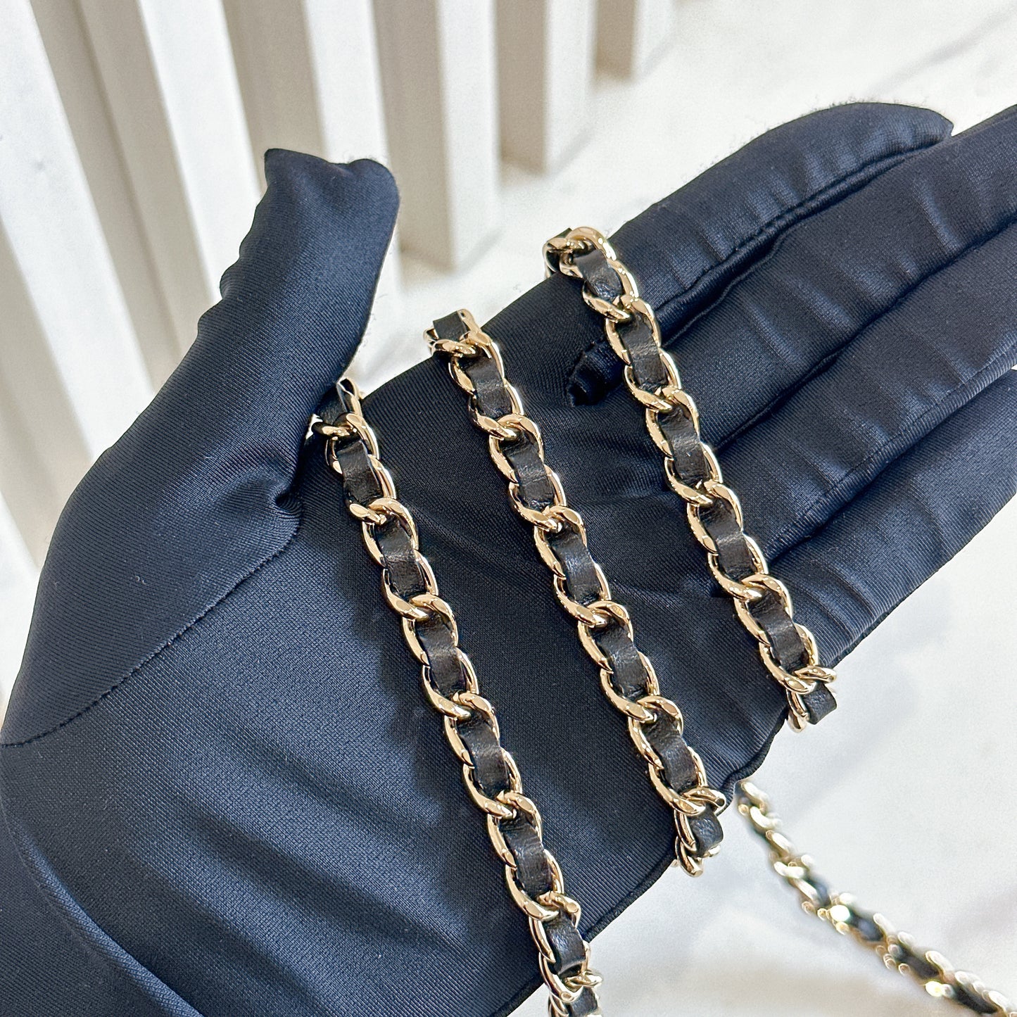 Chanel Filigree Chain Wallet in Black