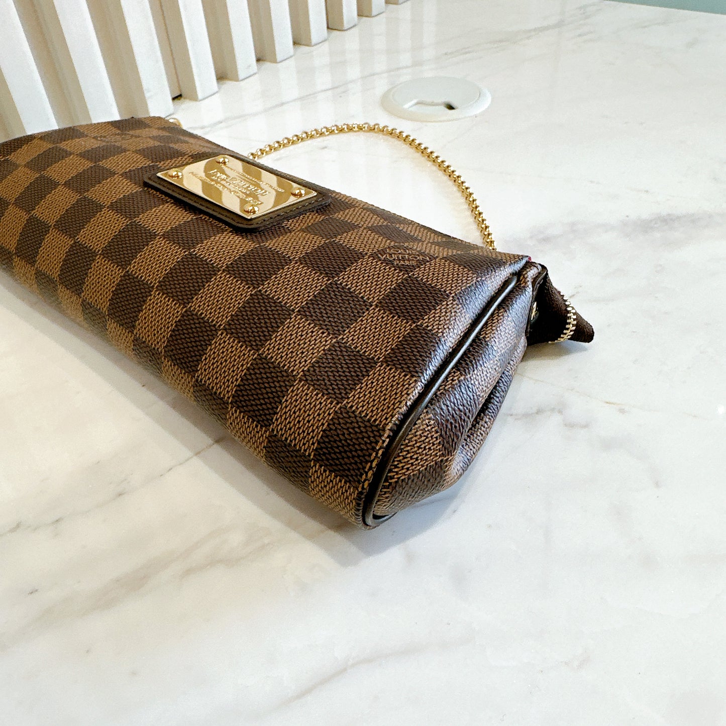 LV Damier Ebene Eva Clutch