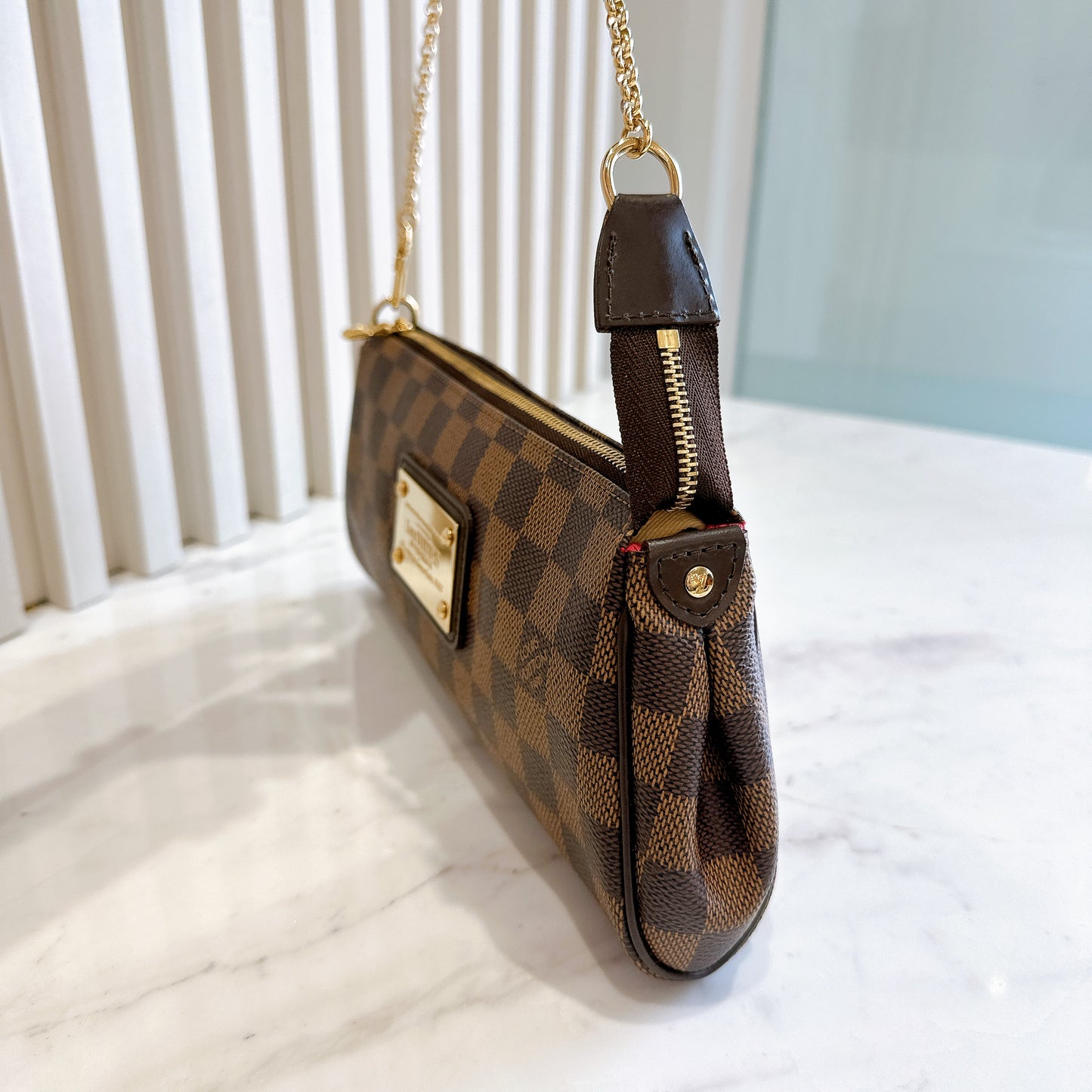 LV Damier Ebene Eva Clutch