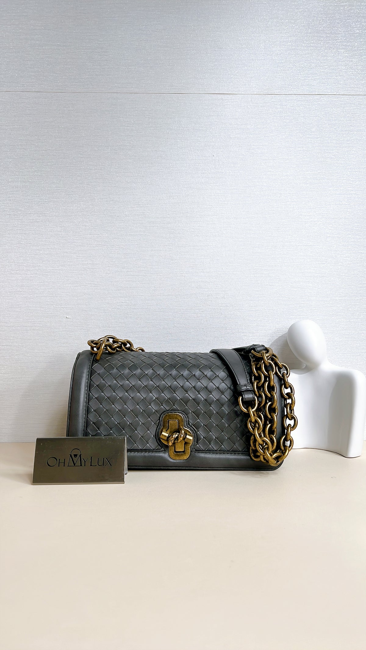Bottega Veneta Intrecciato Olimpia Knot Shoulder Bag