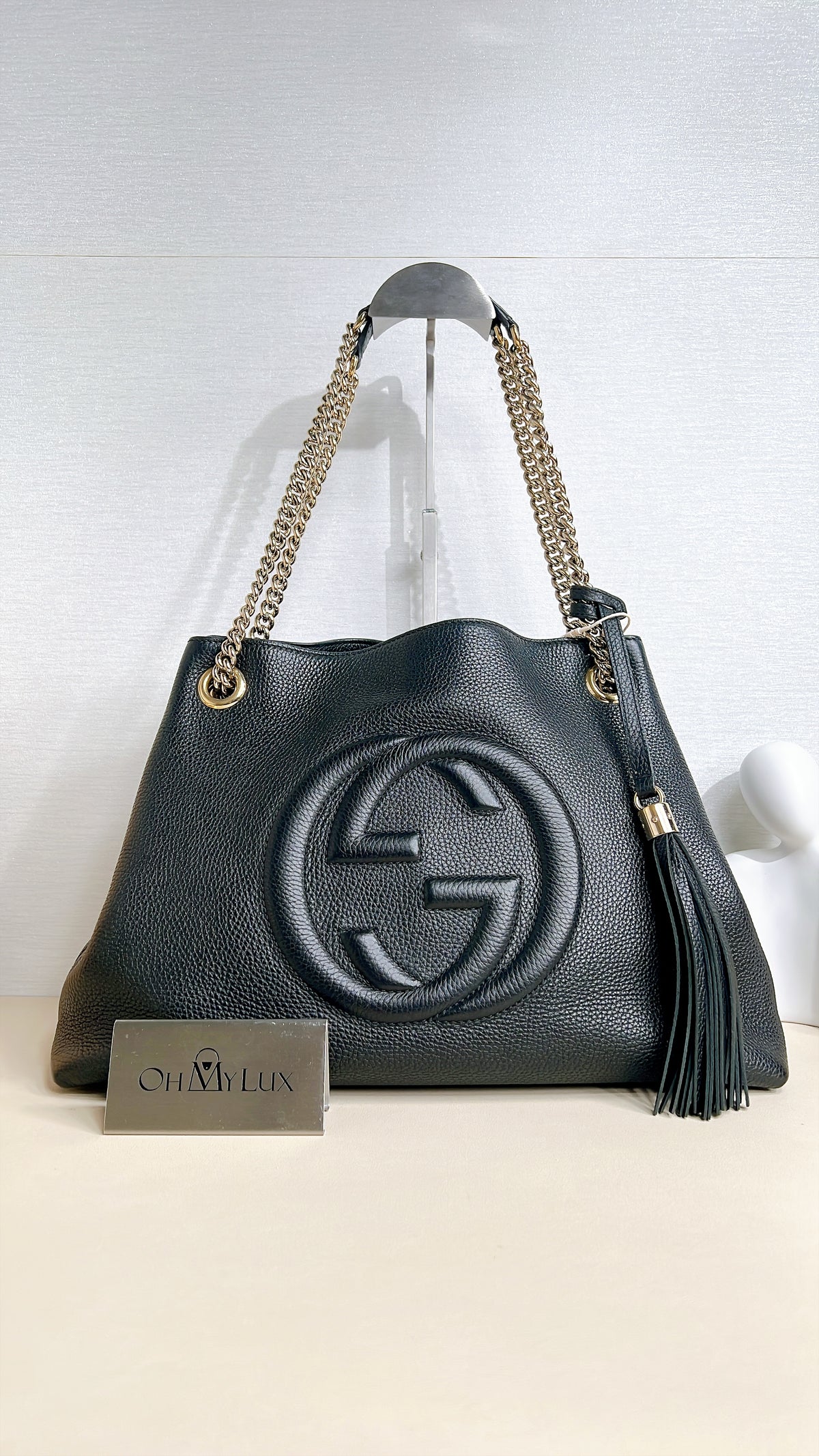 Gucci Soho Chain Shoulder Bag in Black