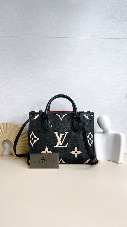 LV On The Go PM in Black/Creme