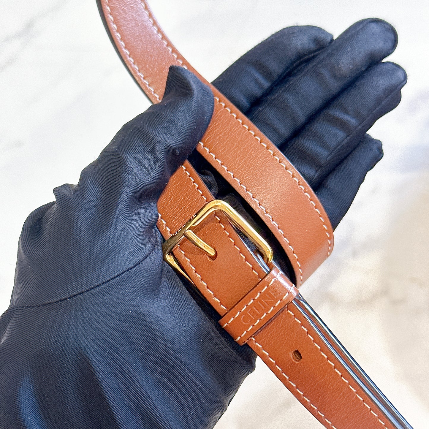 Celine Small Bucket In Triomphe Canvas And Calfskin