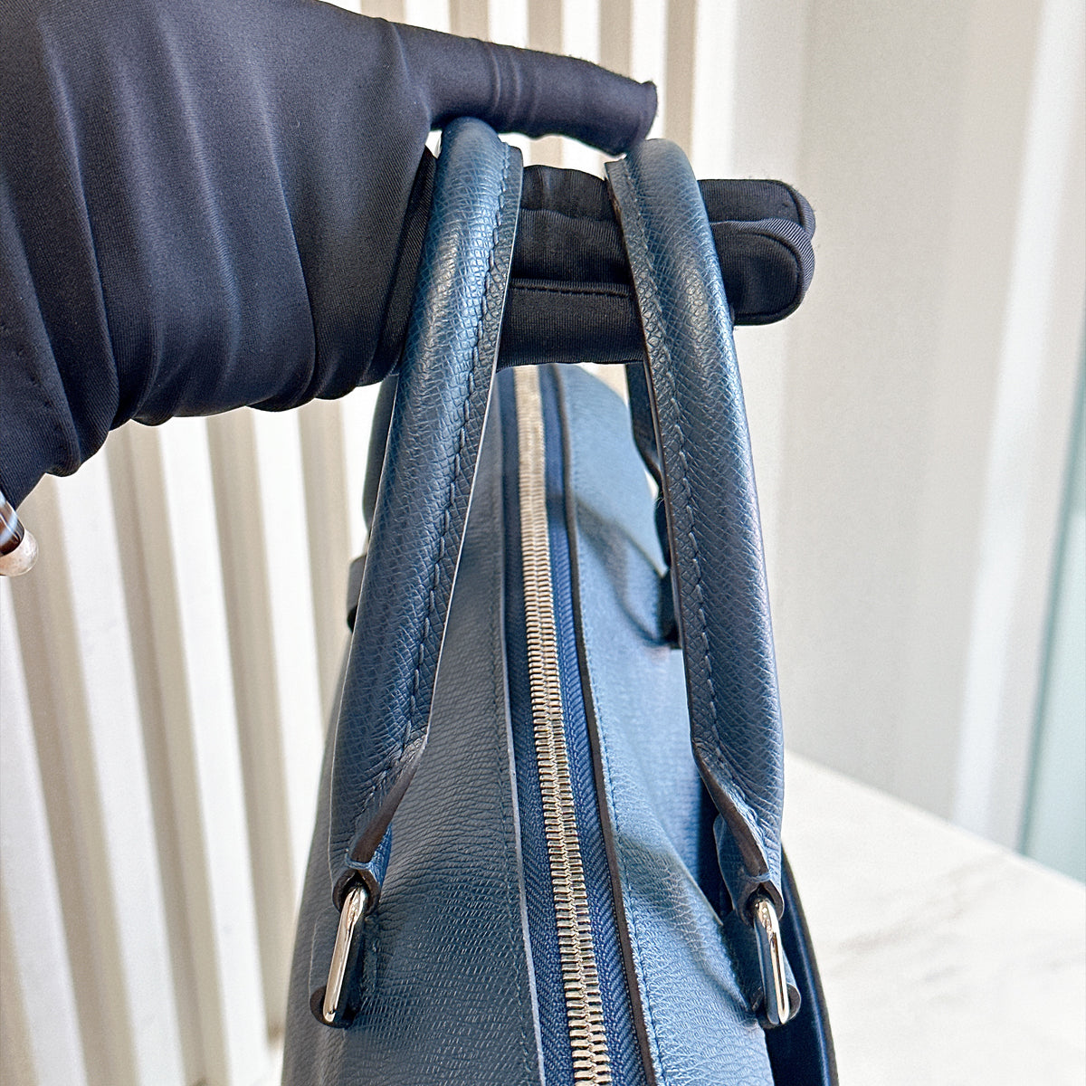 LV Brooks Tote Bag in Blue Epi Leather