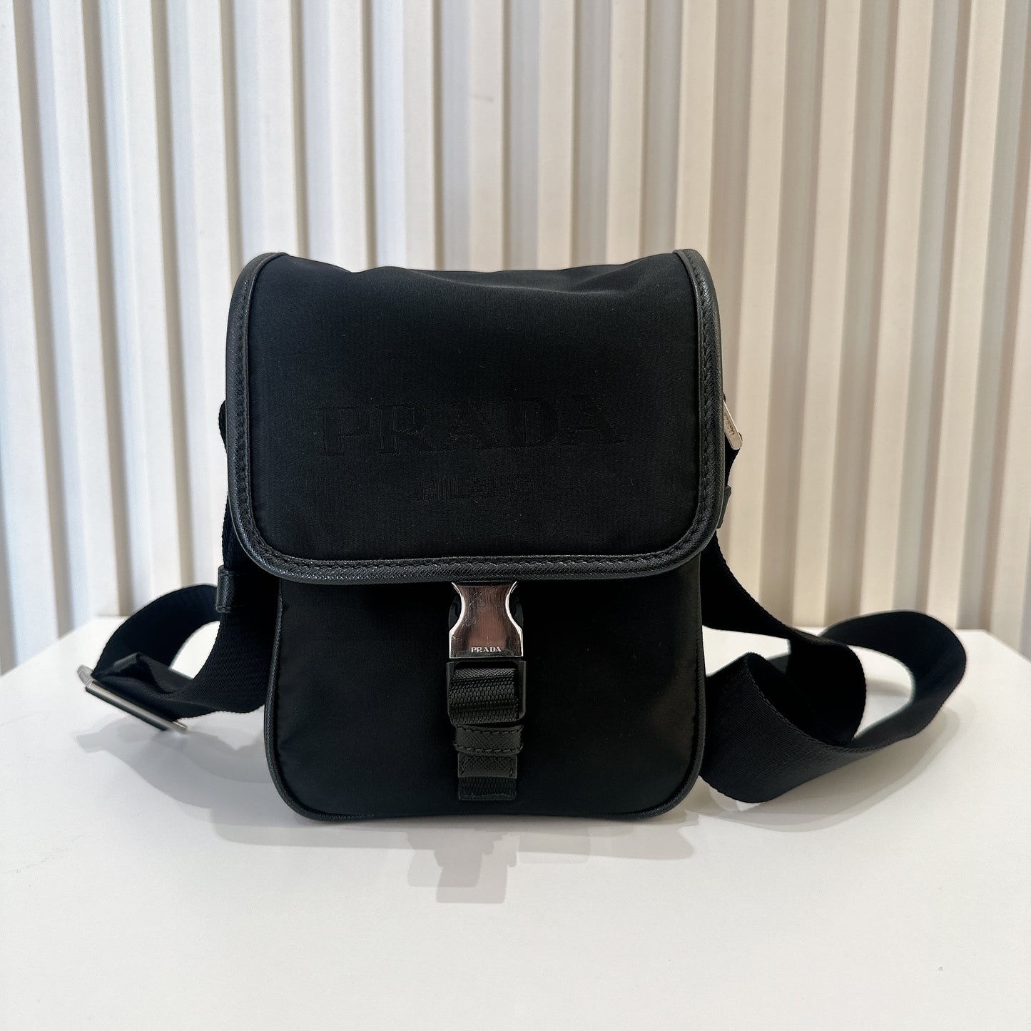 Prada Re Nylon Flap Messenger Crossbody