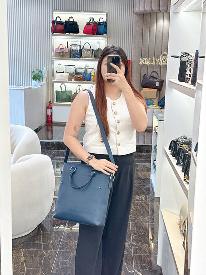 LV Brooks Tote Bag in Blue Epi Leather