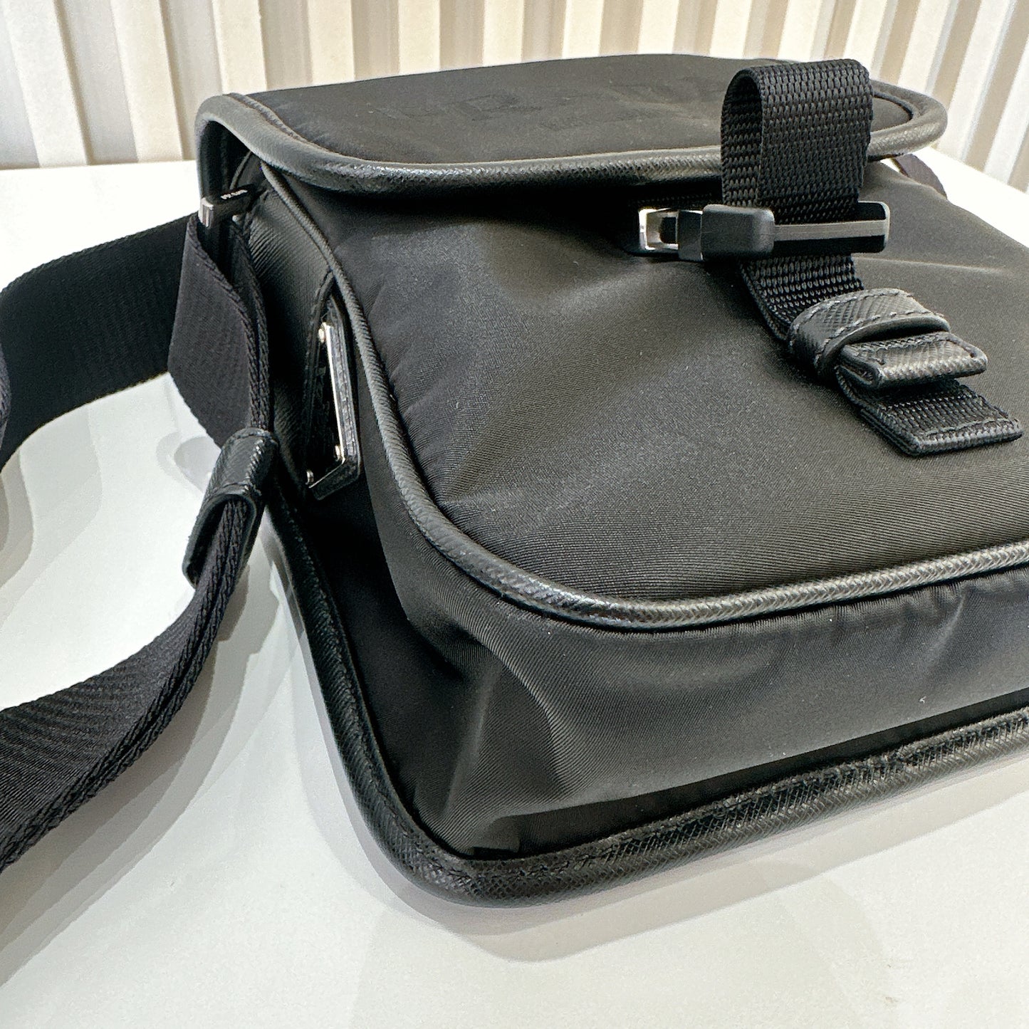 Prada Re Nylon Flap Messenger Crossbody