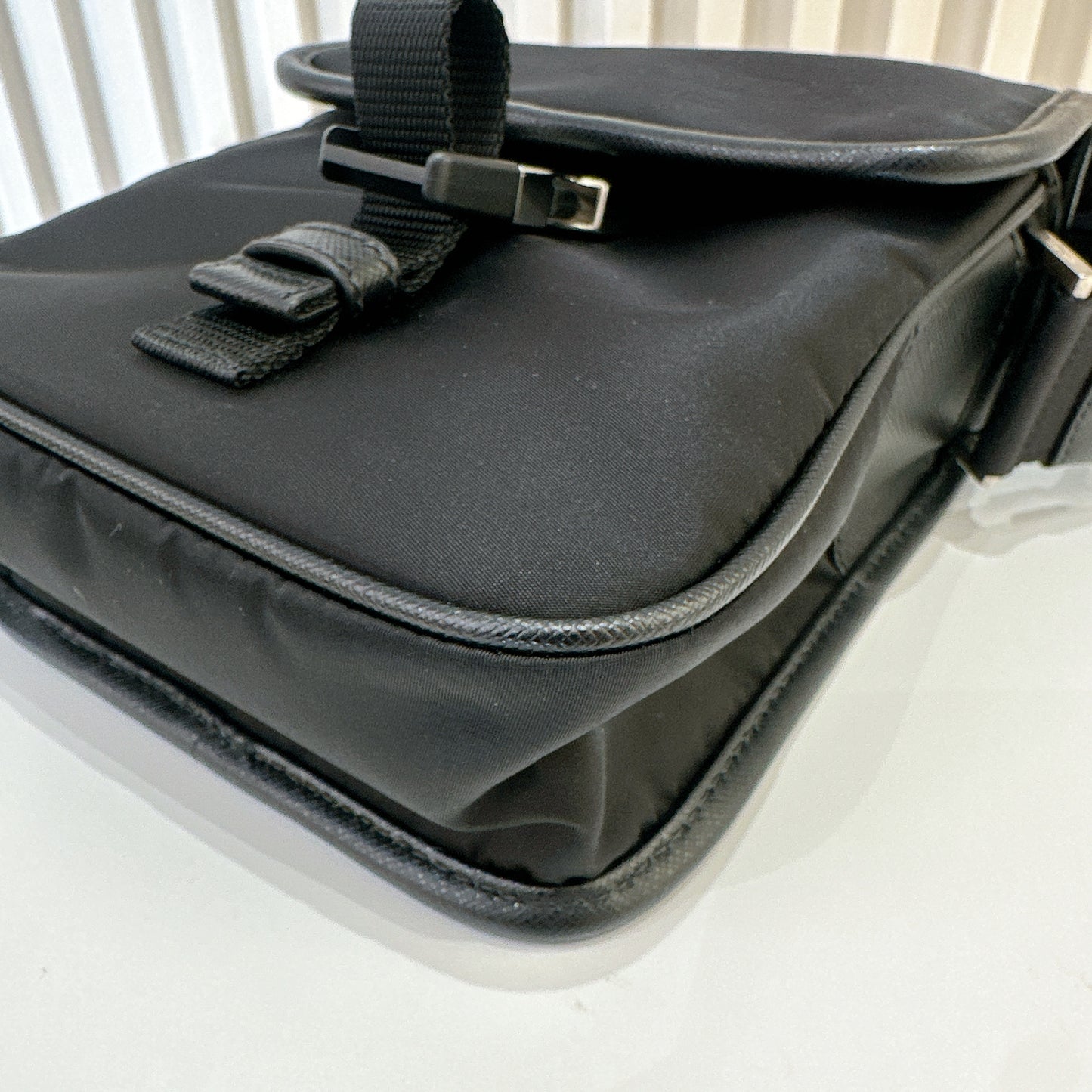 Prada Re Nylon Flap Messenger Crossbody