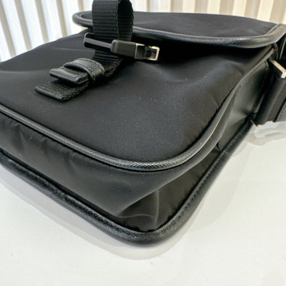 Prada Re Nylon Flap Messenger Crossbody