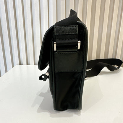 Prada Re Nylon Flap Messenger Crossbody