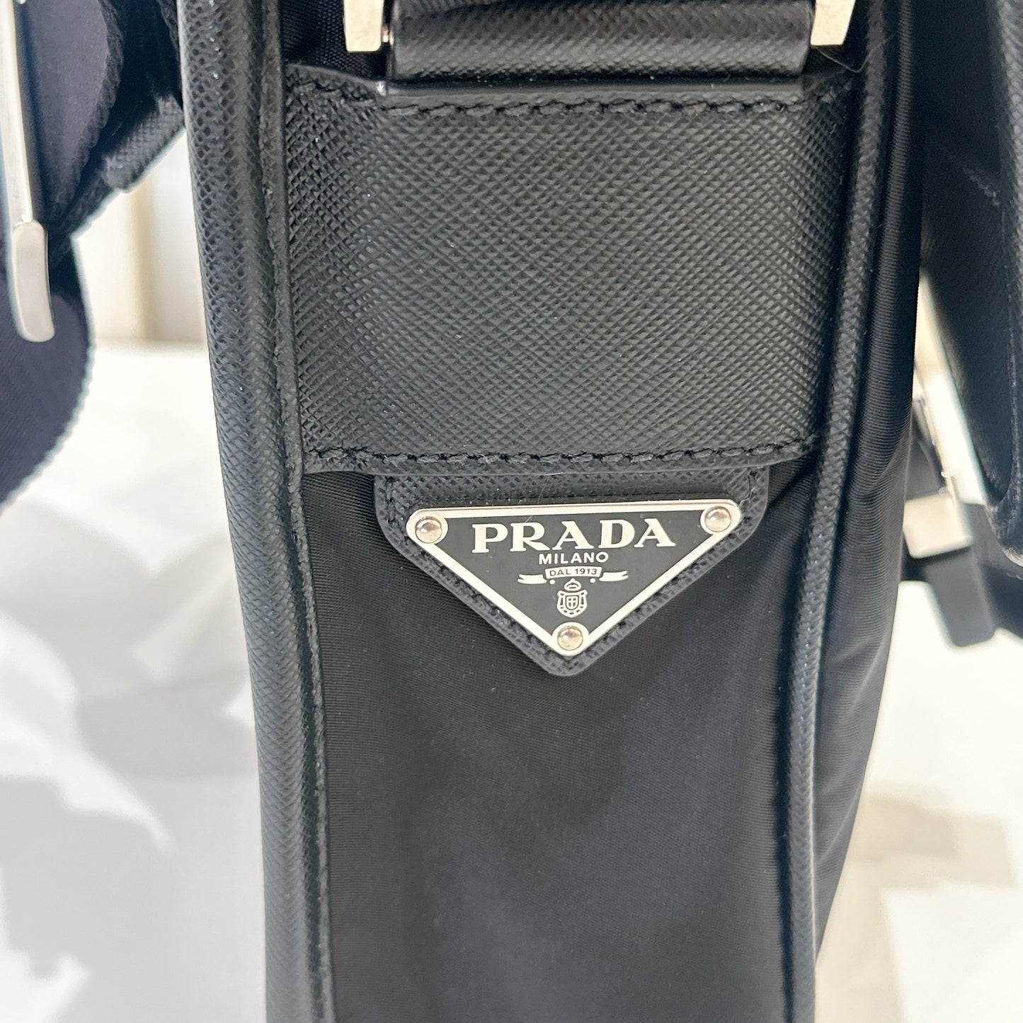 Prada Re Nylon Flap Messenger Crossbody