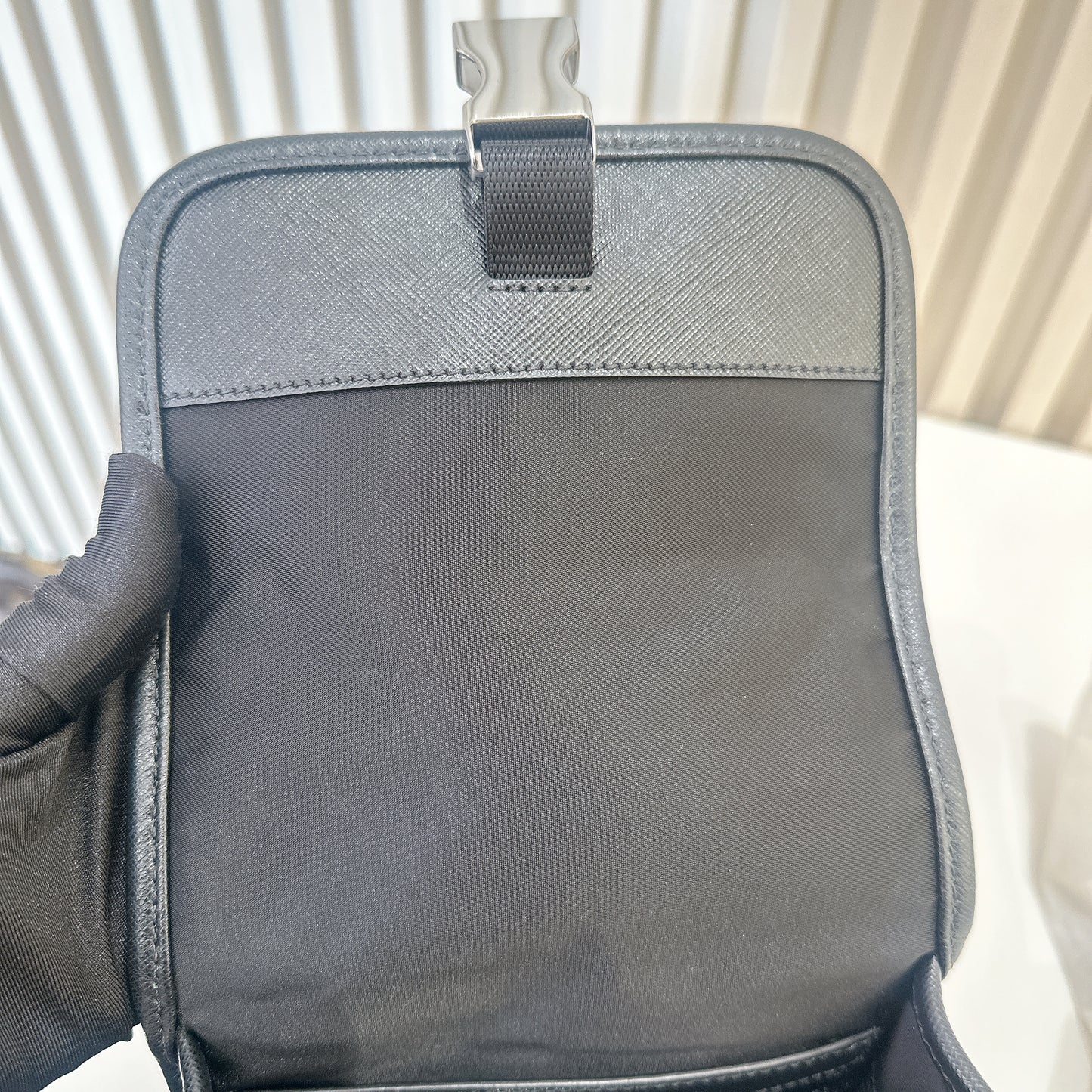 Prada Re Nylon Flap Messenger Crossbody
