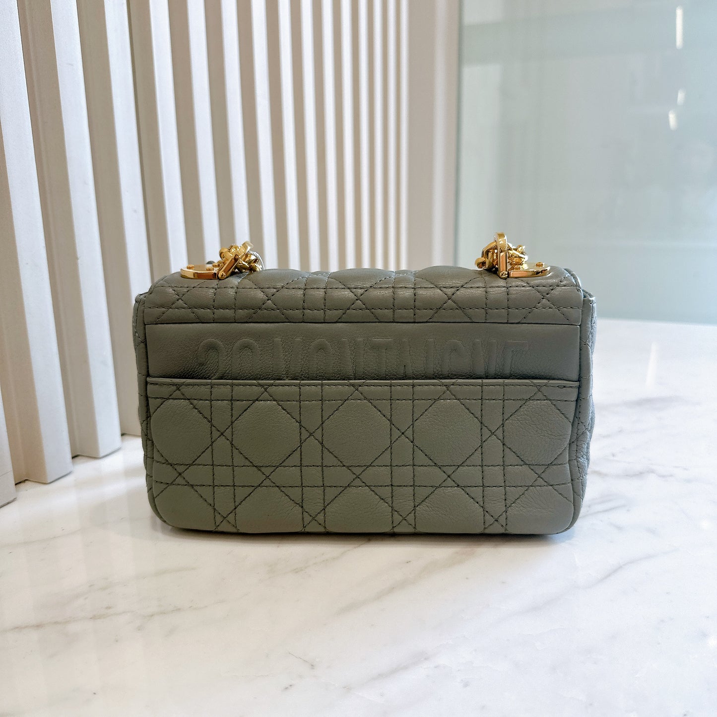 Dior Small Caro Cannage Calfskin in Light Blue