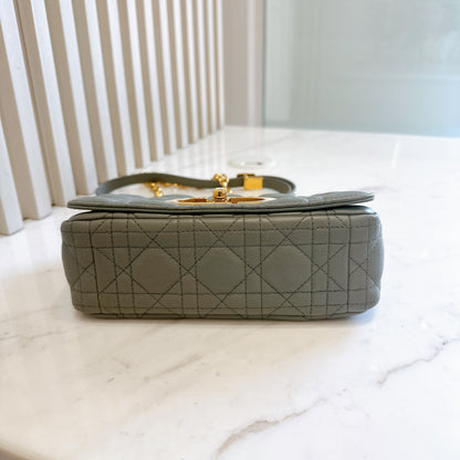 Dior Small Caro Cannage Calfskin in Light Blue