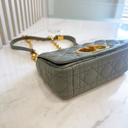 Dior Small Caro Cannage Calfskin in Light Blue