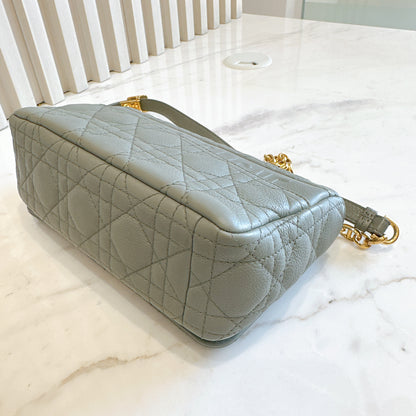 Dior Small Caro Cannage Calfskin in Light Blue