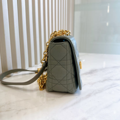 Dior Small Caro Cannage Calfskin in Light Blue