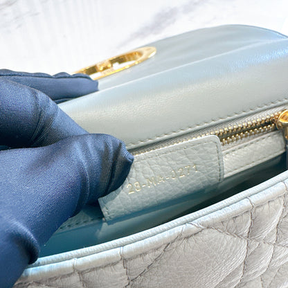 Dior Small Caro Cannage Calfskin in Light Blue