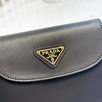 Prada Black Tessuto Nylon and Saffiano Sling Bag