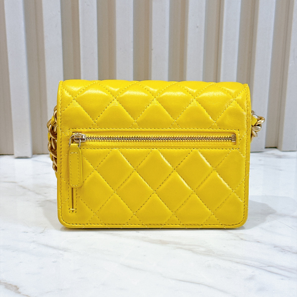 Chanel Wallet On Chain in Yellow Lambskin