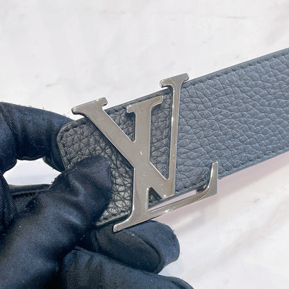 LV Reversible Taurillon Initiales Belt in Black/Red SHW
