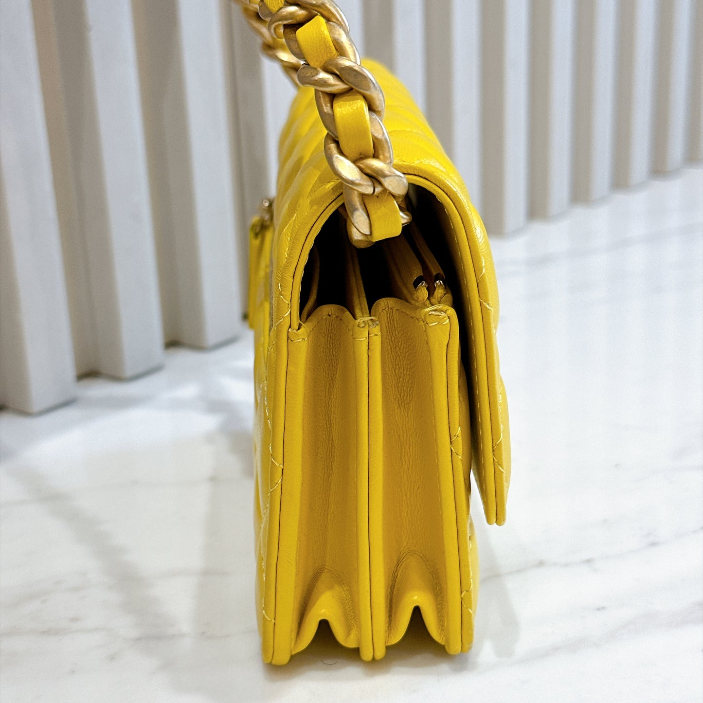 Chanel Wallet On Chain in Yellow Lambskin