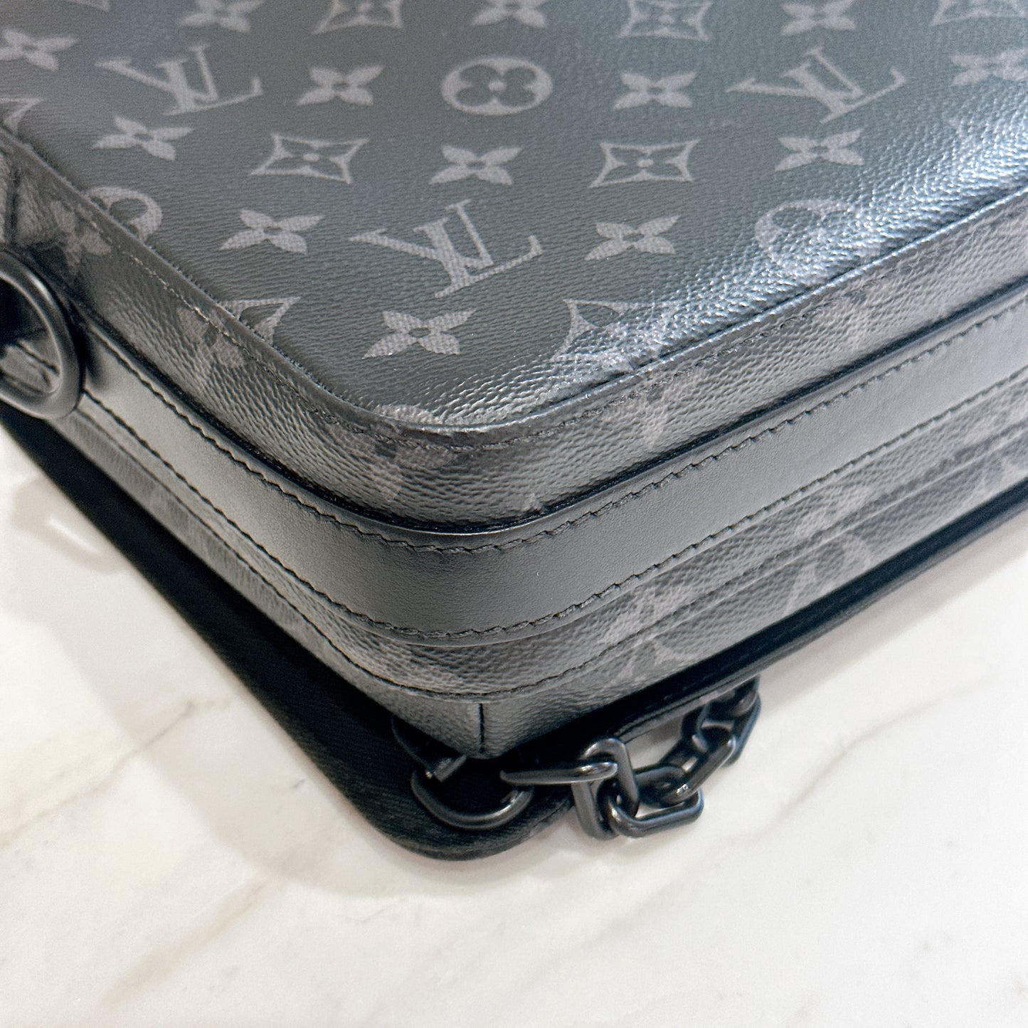 LV Steamer Messenger Bag in Monogram Eclipse