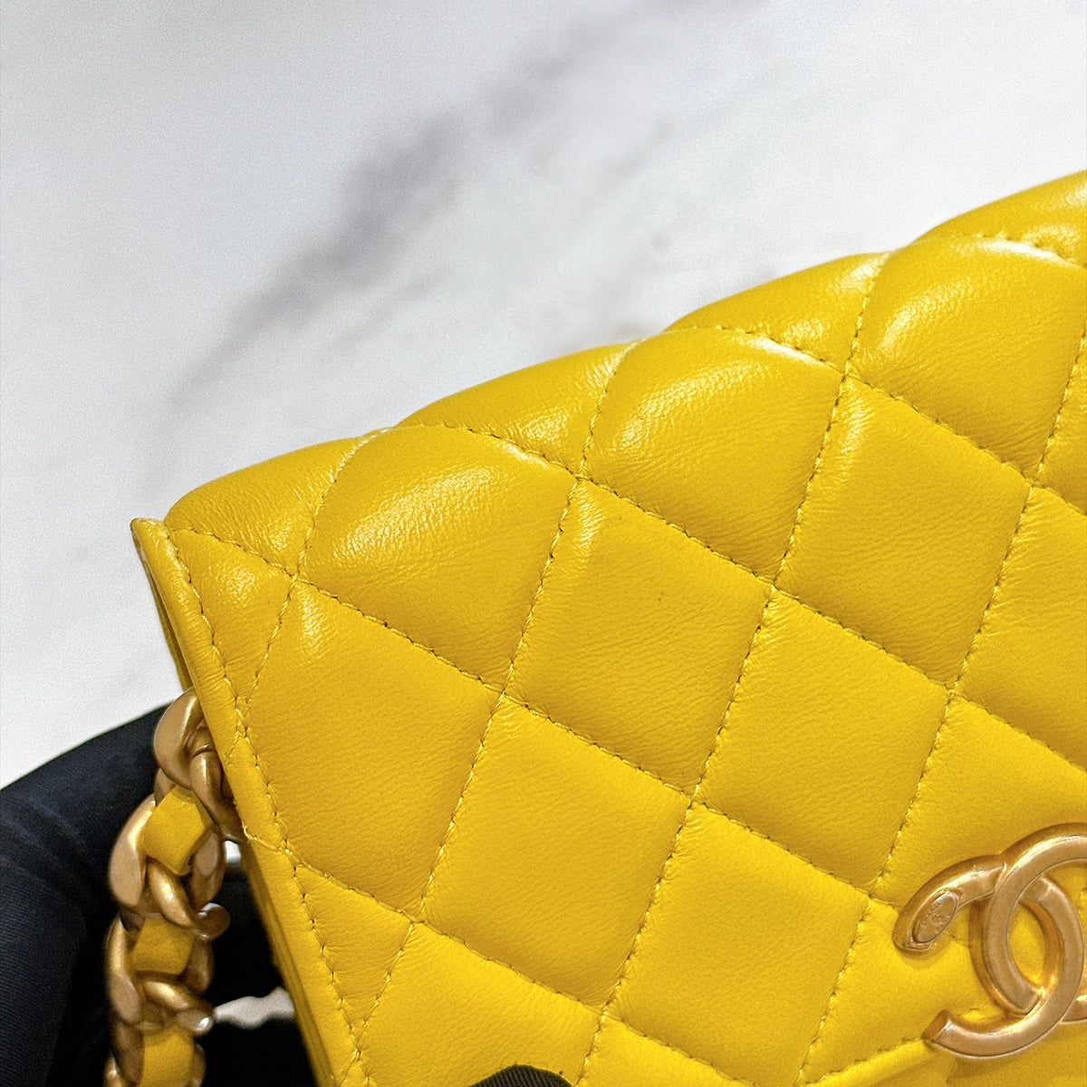 Chanel Wallet On Chain in Yellow Lambskin