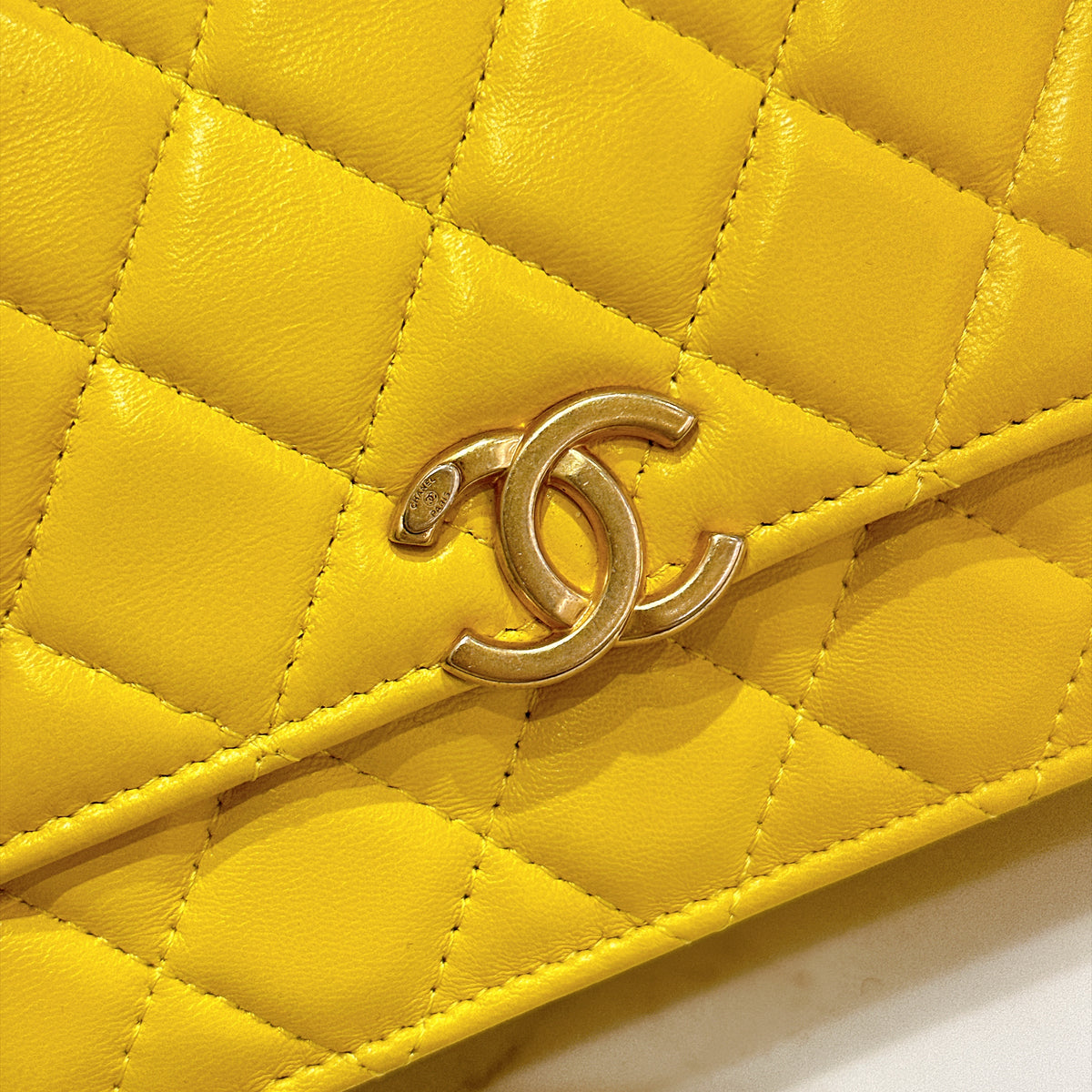 Chanel Wallet On Chain in Yellow Lambskin