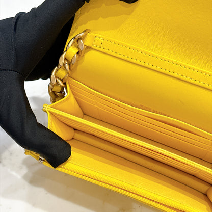 Chanel Wallet On Chain in Yellow Lambskin