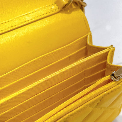 Chanel Wallet On Chain in Yellow Lambskin