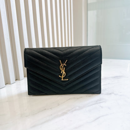 YSL Small WOC in Black SHW