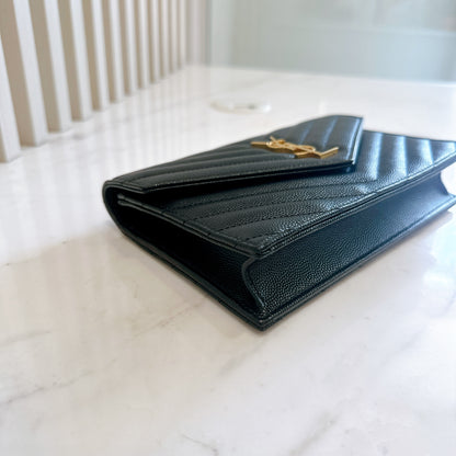 YSL Small WOC in Black SHW