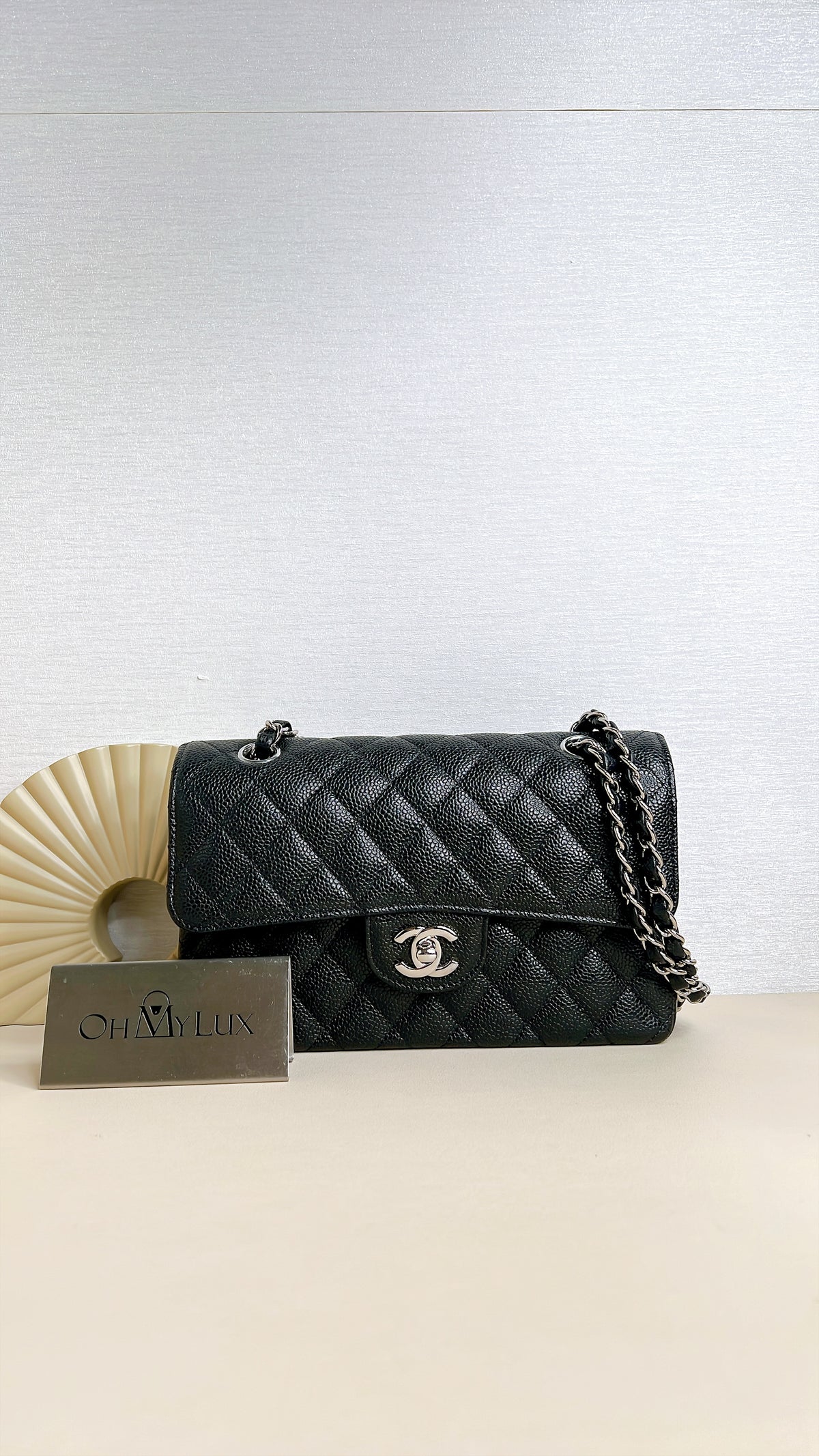 Chanel Classic Flap Small in Black Caviar SHW