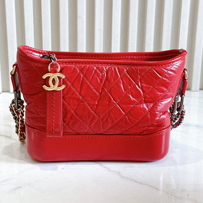 Chanel Gabrielle in Small Red Aged Calfskin