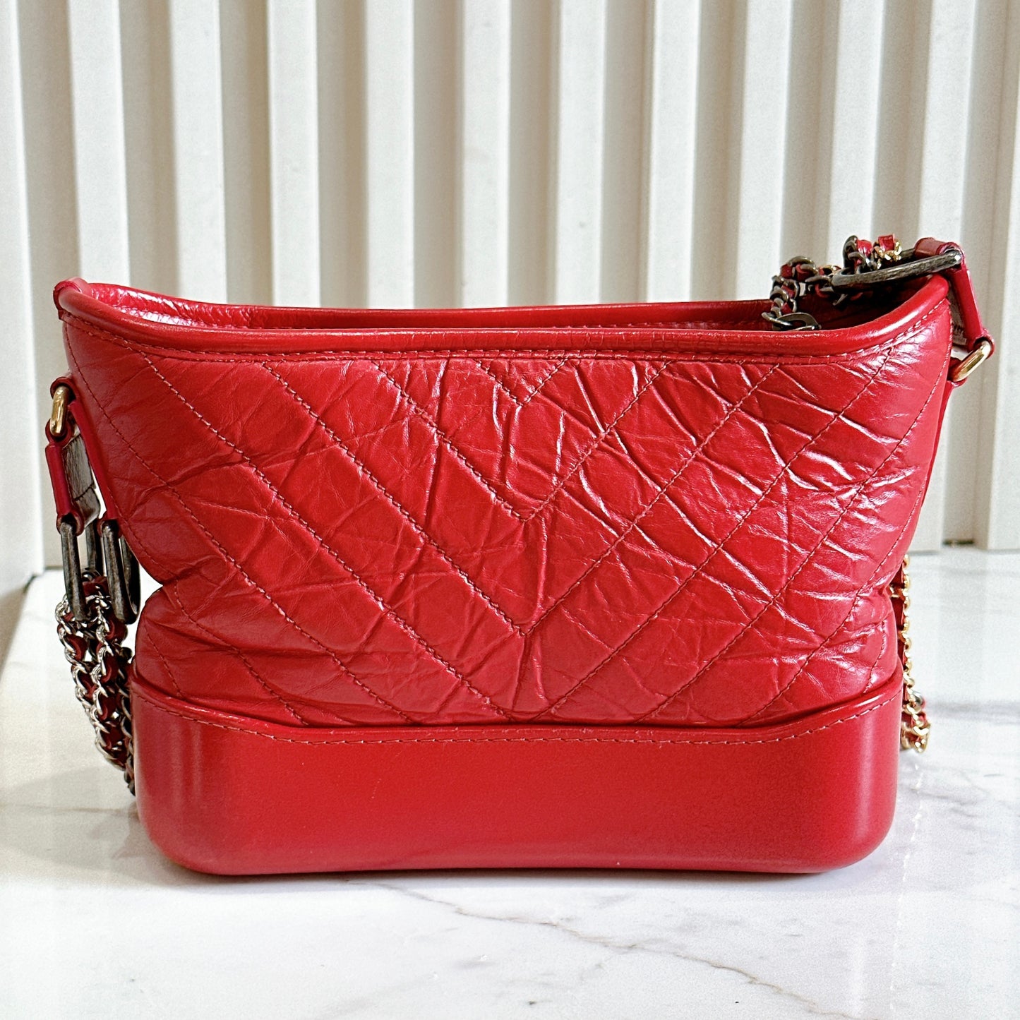 Chanel Gabrielle in Small Red Aged Calfskin