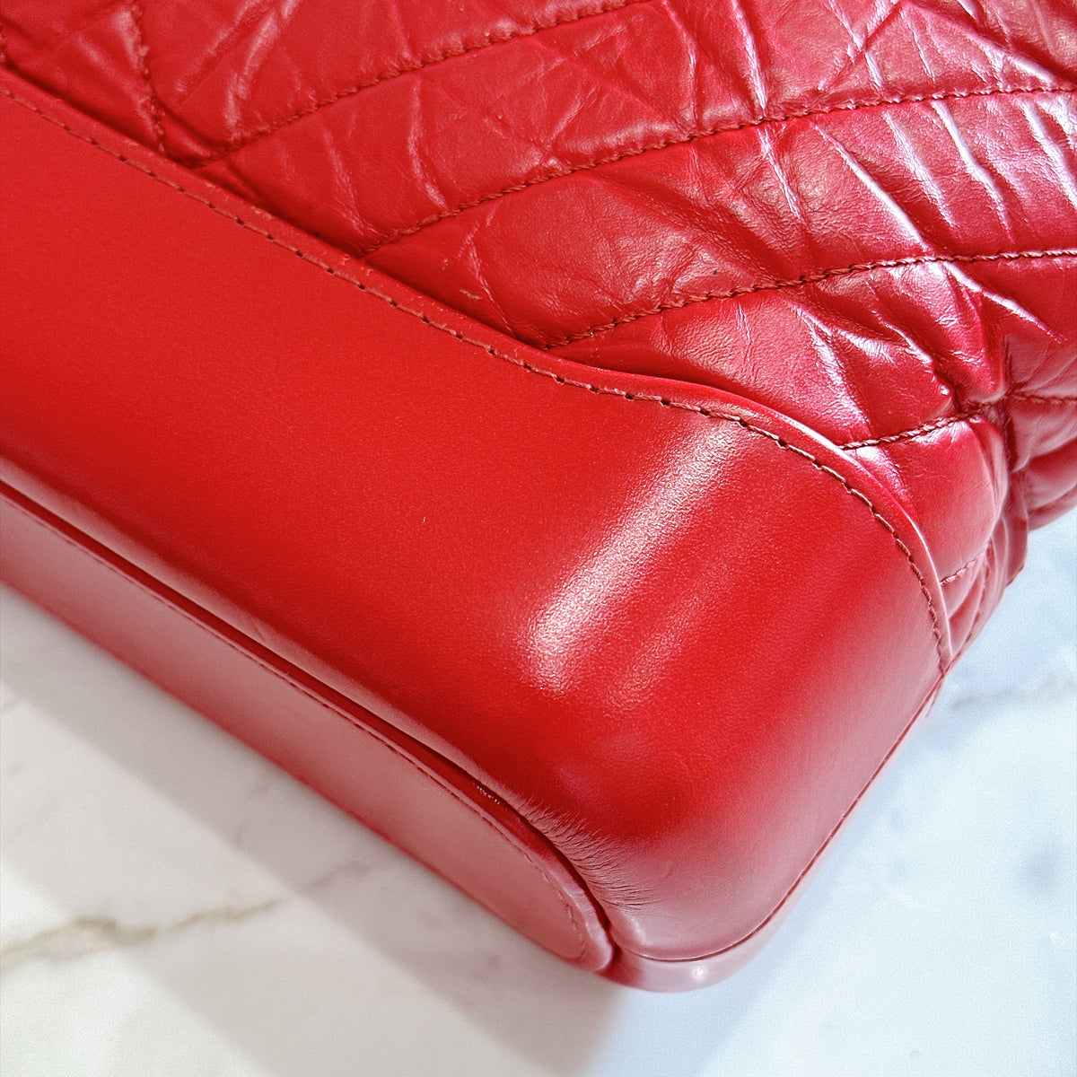 Chanel Gabrielle in Small Red Aged Calfskin