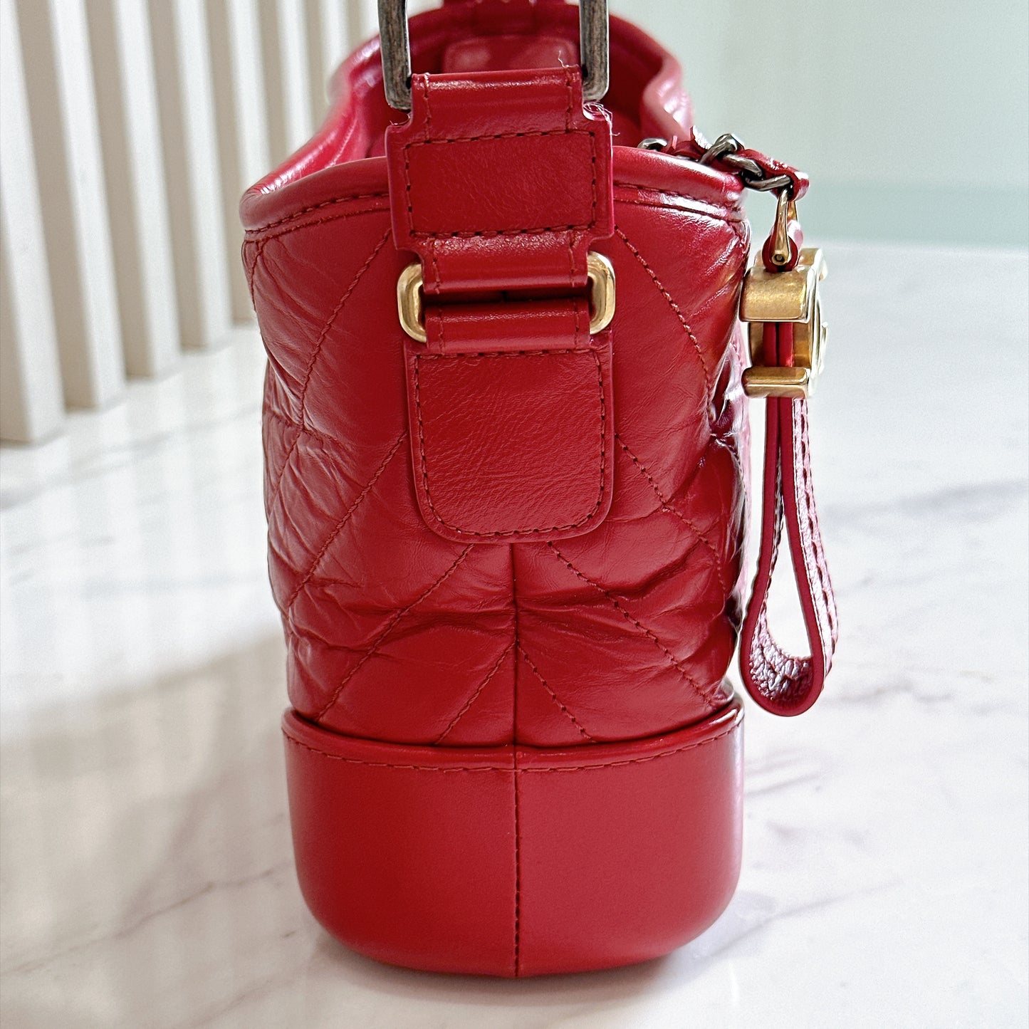 Chanel Gabrielle in Small Red Aged Calfskin