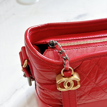 Chanel Gabrielle in Small Red Aged Calfskin