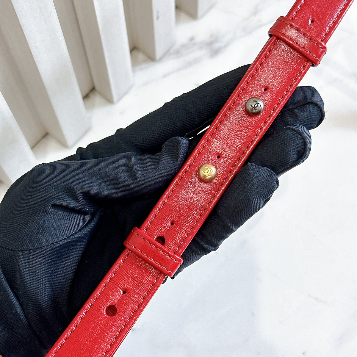 Chanel Gabrielle in Small Red Aged Calfskin