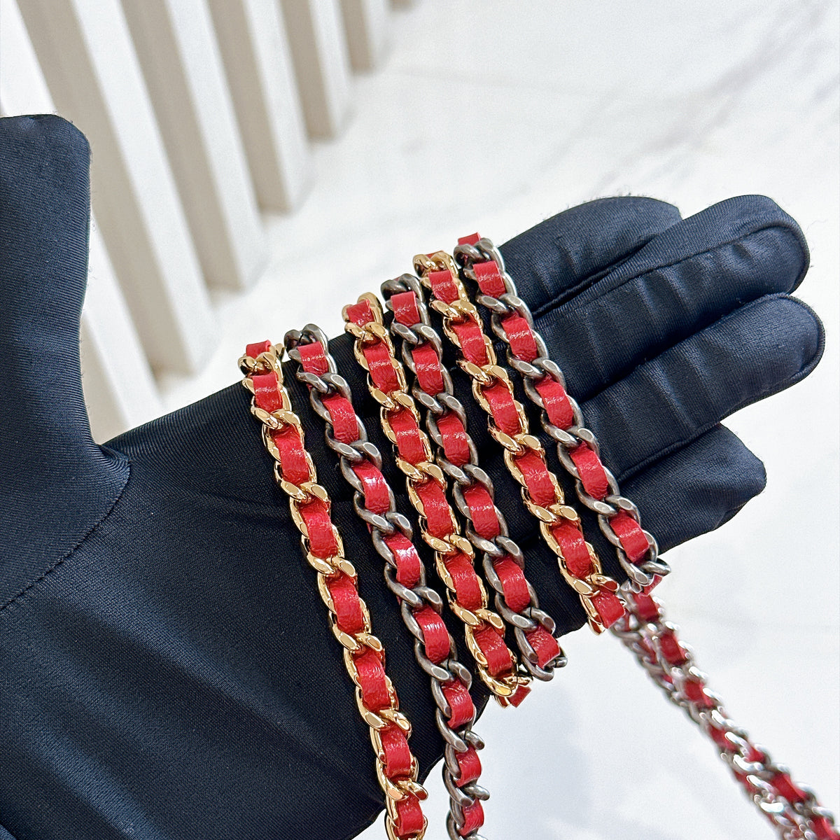 Chanel Gabrielle in Small Red Aged Calfskin