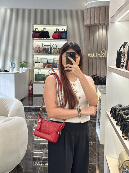 Chanel Gabrielle in Small Red Aged Calfskin