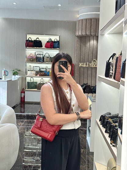Chanel Gabrielle in Small Red Aged Calfskin