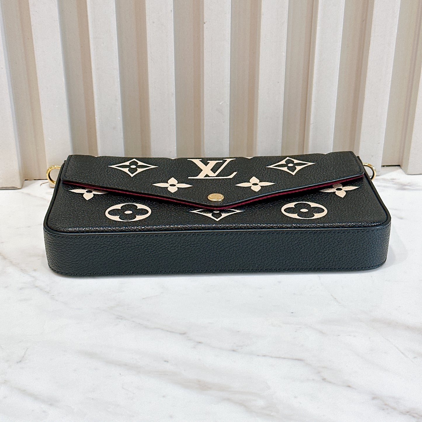 LV Felicie Pochette in Black/Creme