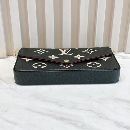 LV Felicie Pochette in Black/Creme