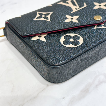 LV Felicie Pochette in Black/Creme