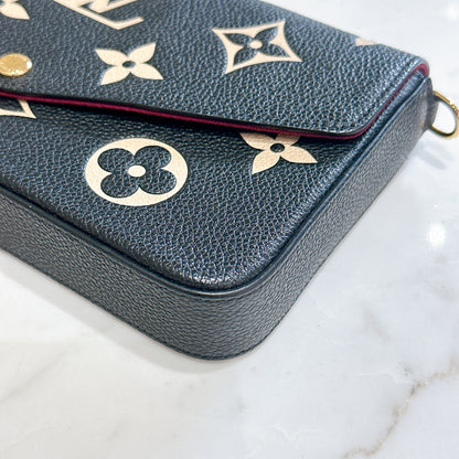 LV Felicie Pochette in Black/Creme