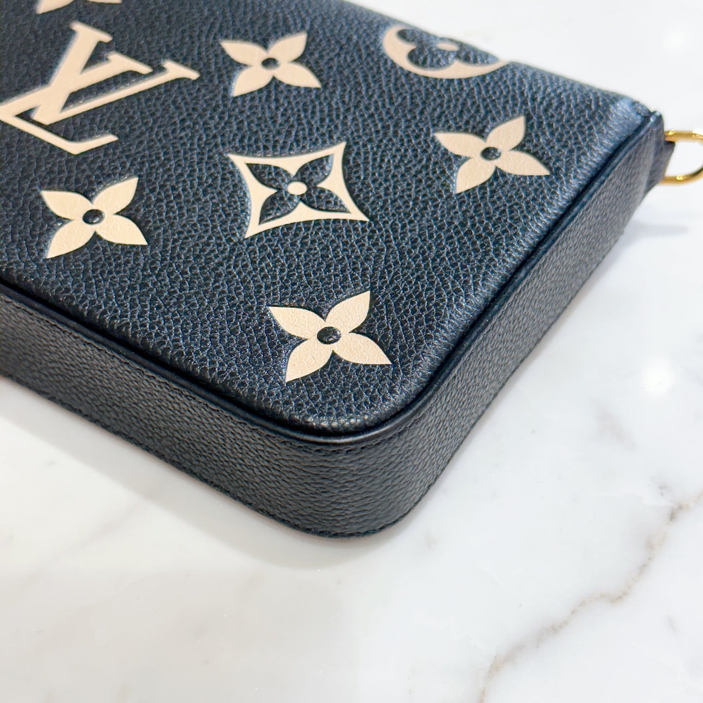 LV Felicie Pochette in Black/Creme